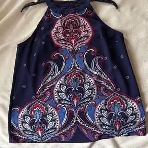 Banana Republic Navy Paisley Tank Top